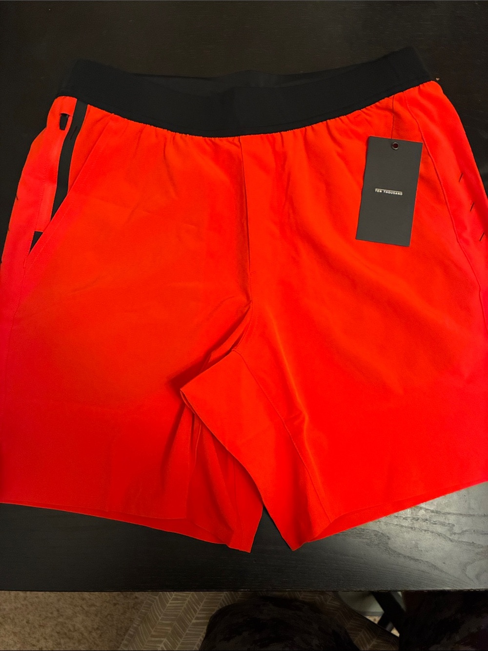 Ten Thousand Red Athletic Shorts with Black Waistband